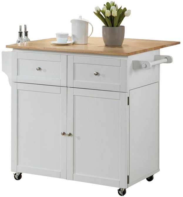 Wildon Home ® Carol Kitchen Island with Butcher Block Top & Reviews